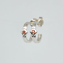 Load image into Gallery viewer, Space Between Huggie Hoop • Silver