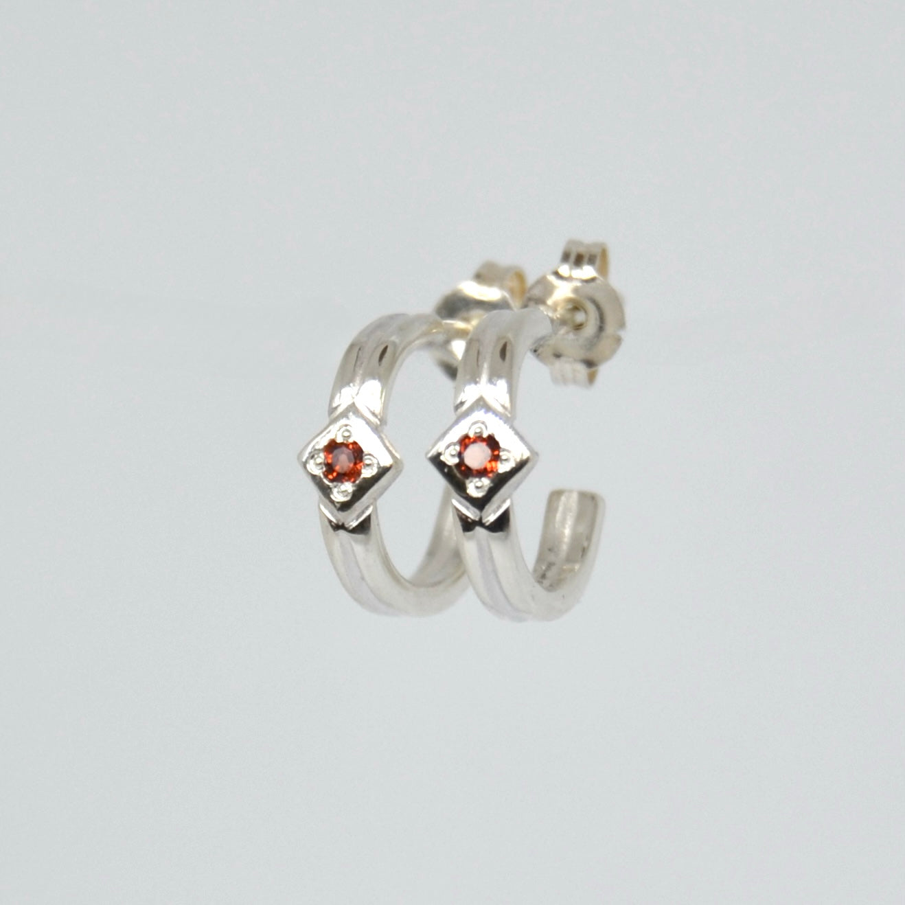 Space Between Huggie Hoop • Silver