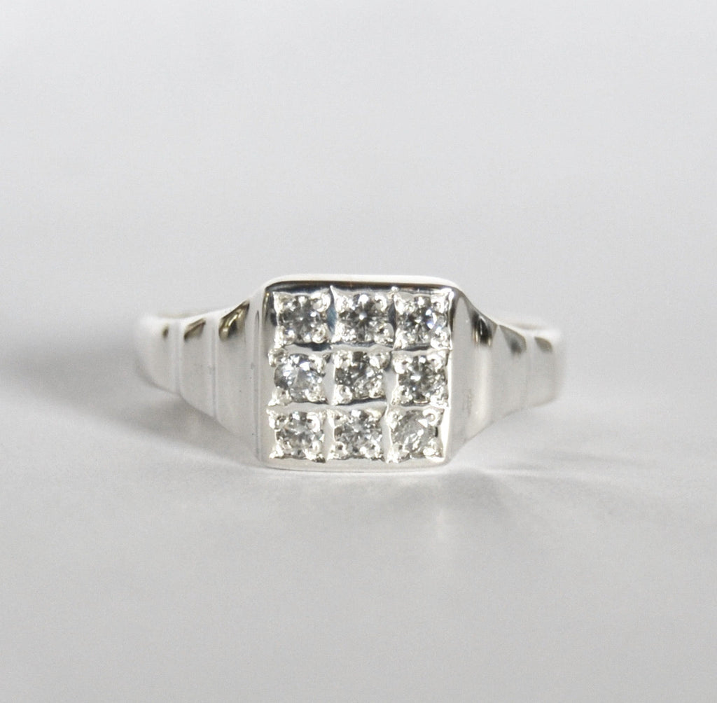 Art Deco Signet • Silver with Stones