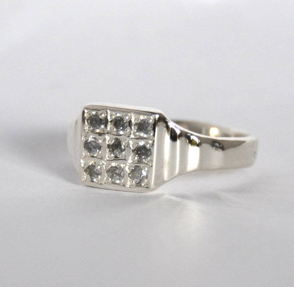 Art Deco Signet • Silver with Stones