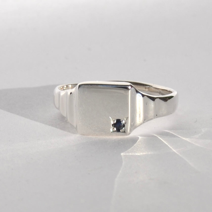 Art Deco Signet • Silver with Stones