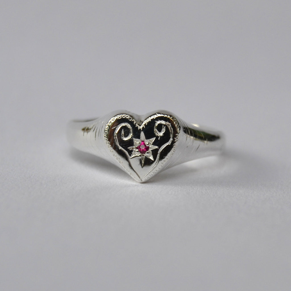 Engraved Heart Signet