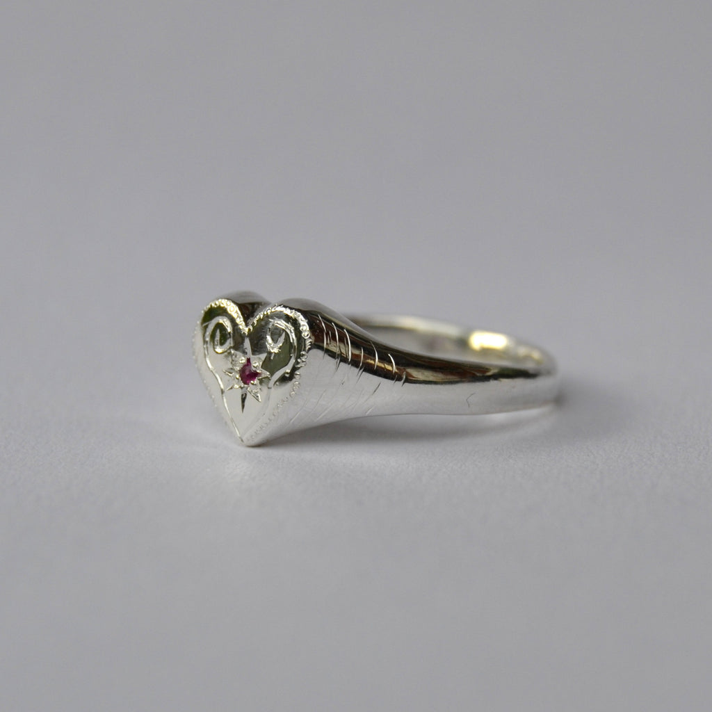 Engraved Heart Signet