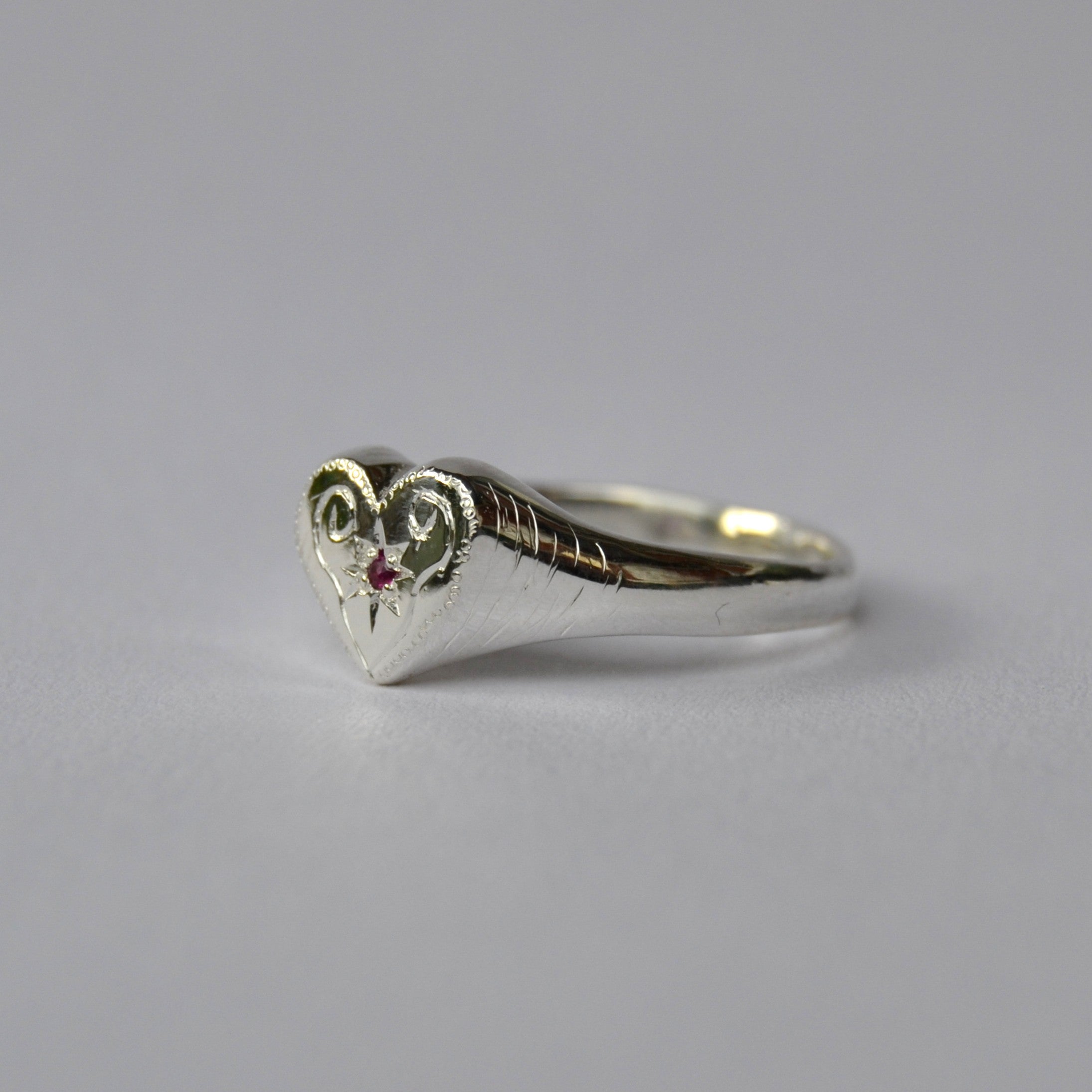 Engraved Heart Signet