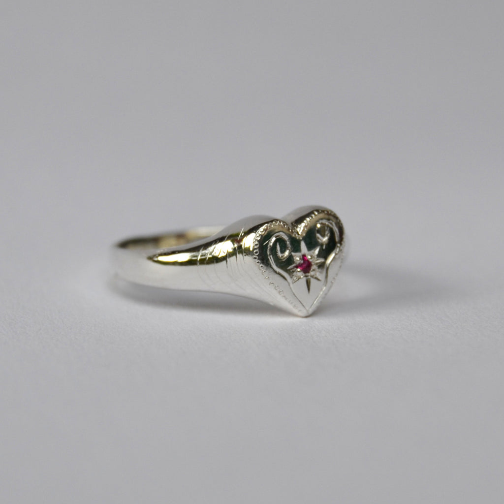 Engraved Heart Signet