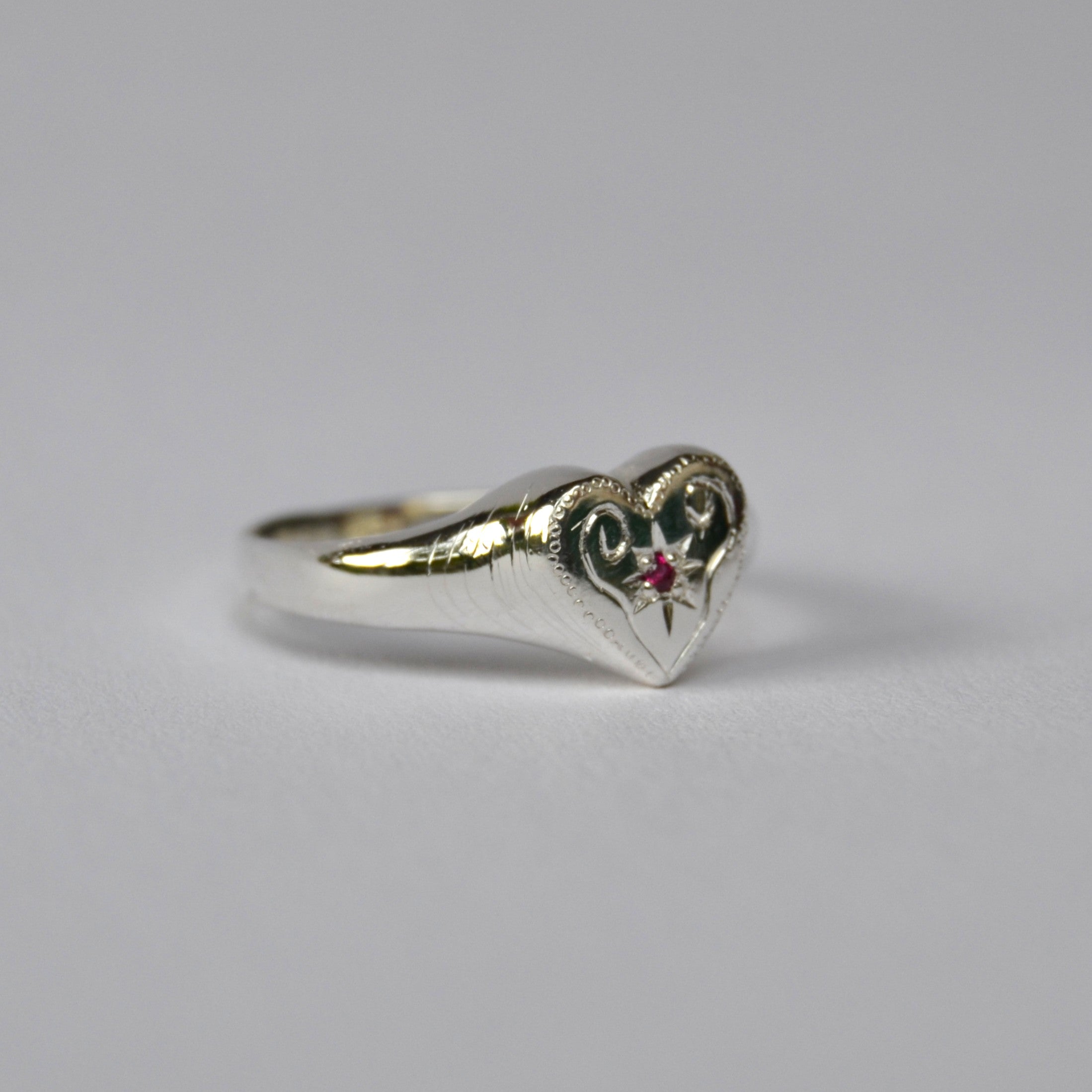 Engraved Heart Signet