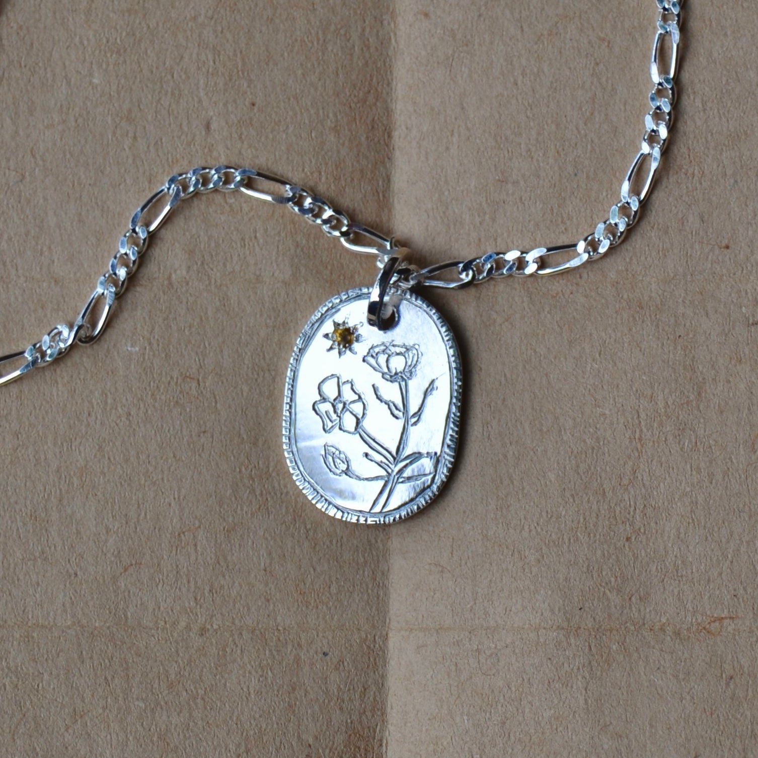 Buttercup Engraved Pendant